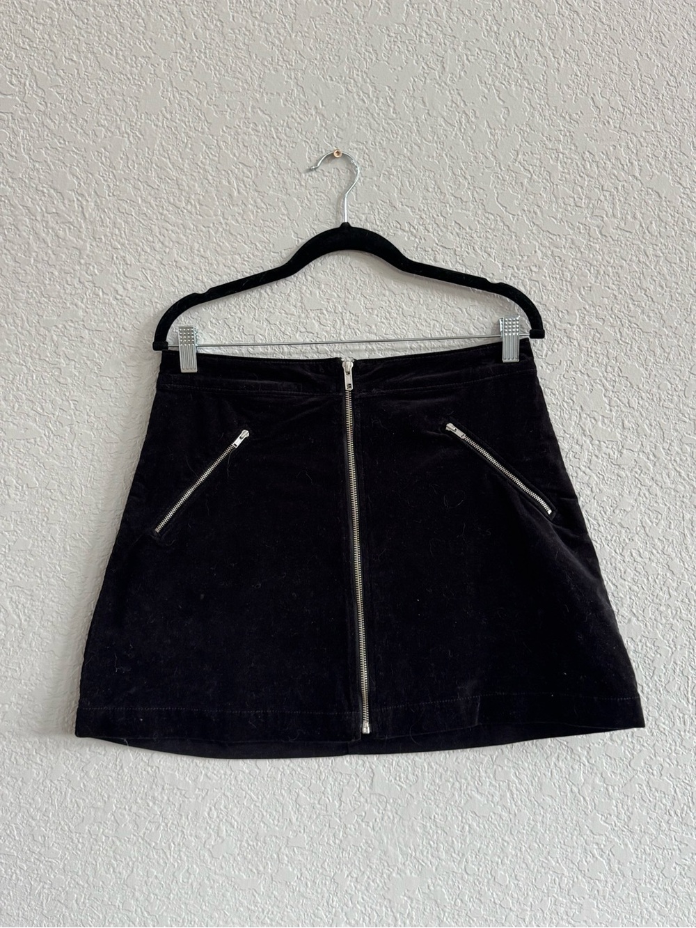 Abound Black Mini Skirt with Front Zip